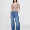 Baggy-jeans med middels høy midje og mansjetter