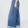 Baggy-jeans med middels høy midje og mansjetter