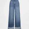 Baggy-jeans med middels høy midje og mansjetter