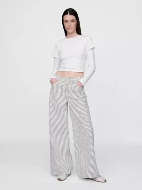 Baggy-jeans med midt høyde og denimstriper