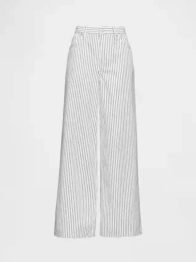 Baggy-jeans med midt høyde og denimstriper