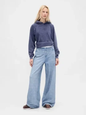 Baggy joggebukse med Jeans-mønster