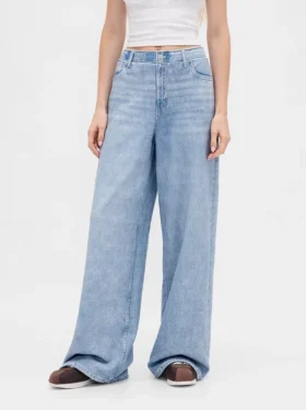 Baggy joggebukse med Jeans-mønster