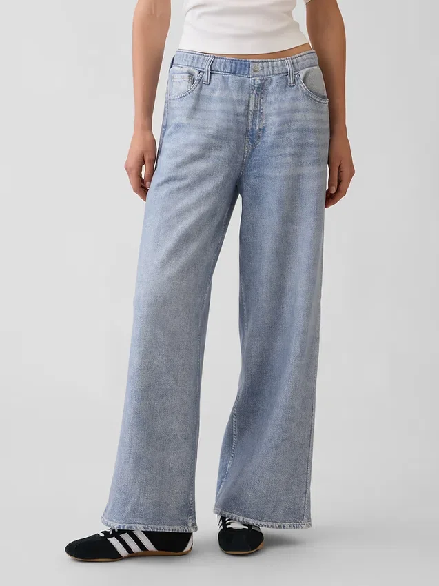 Baggy joggebukse med Jeans-mønster