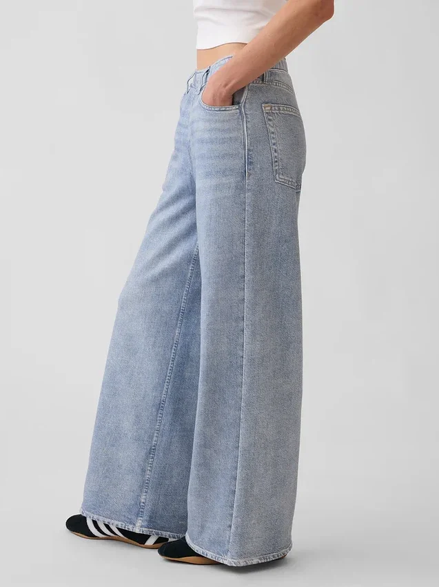 Baggy joggebukse med Jeans-mønster