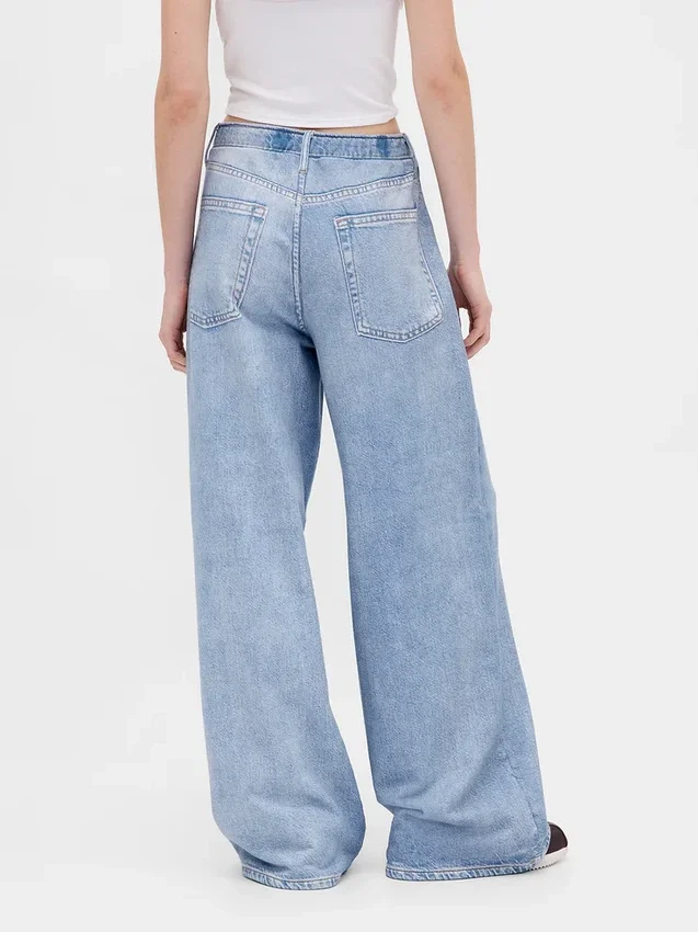 Baggy joggebukse med Jeans-mønster