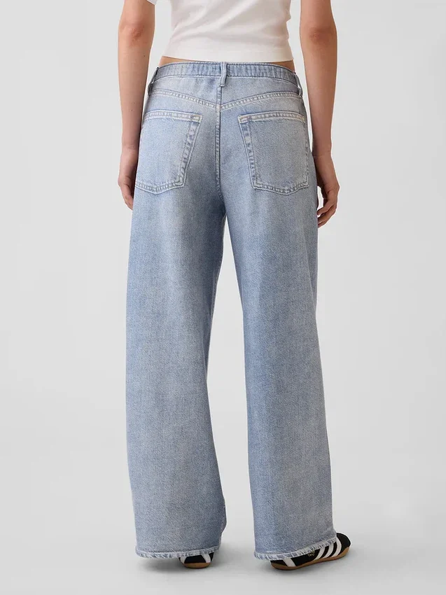 Baggy joggebukse med Jeans-mønster