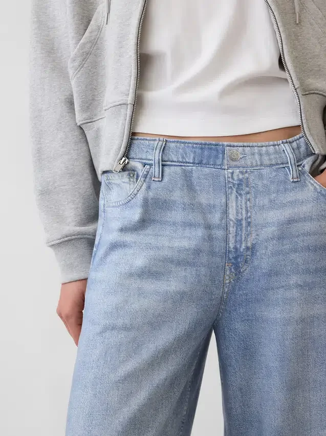 Baggy joggebukse med Jeans-mønster