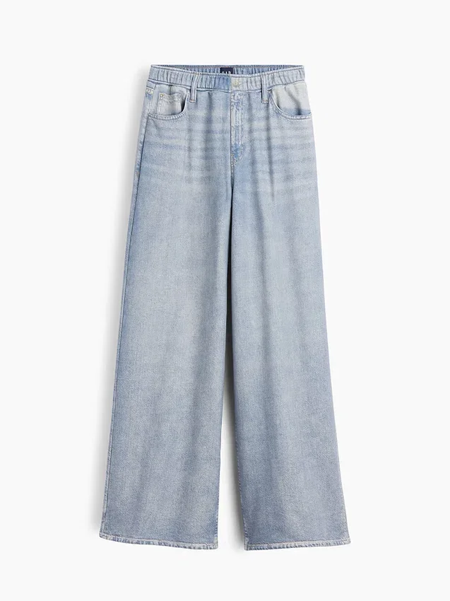 Baggy joggebukse med Jeans-mønster