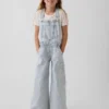 Baggy-overalls i denim med striper for barn