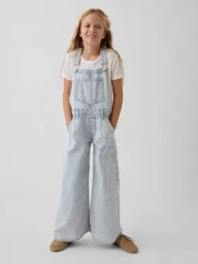 Baggy-overalls i denim med striper for barn