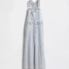 Baggy-overalls i denim med striper for barn