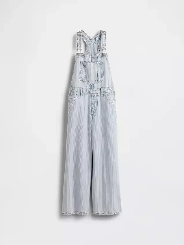 Baggy-overalls i denim med striper for barn