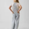 Baggy-overalls i denim med striper for barn