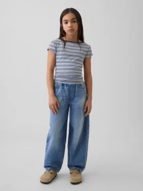 Baggy Taper-Jeans for barn