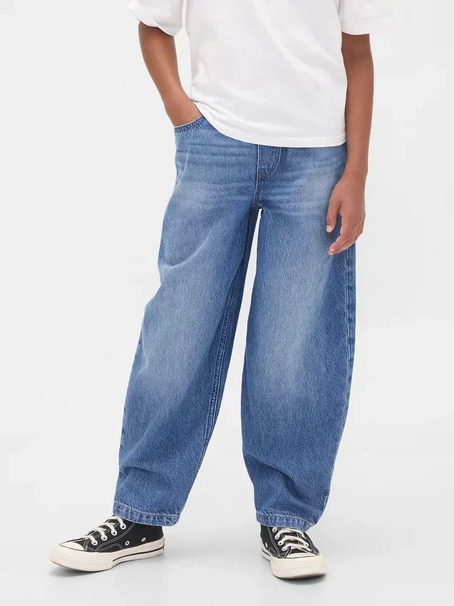 Baggy Taper-Jeans for barn