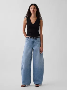 Baggy taper-Jeans med middels høy midje