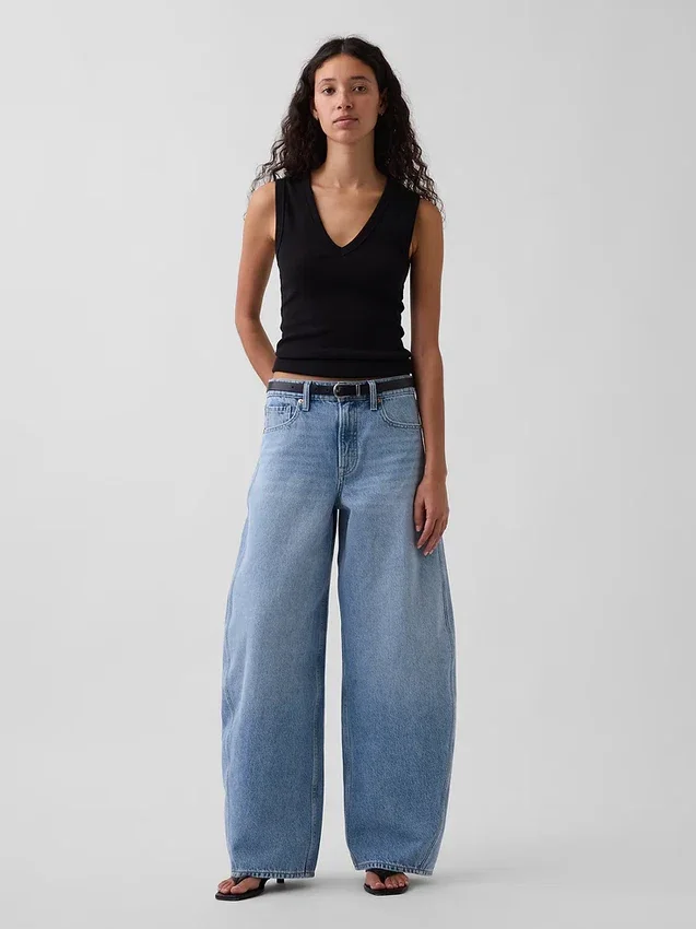 Baggy taper-Jeans med middels høy midje