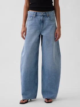 Baggy taper-Jeans med middels høy midje