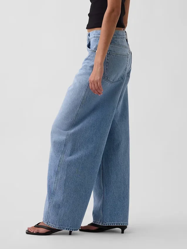 Baggy taper-Jeans med middels høy midje