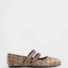 Ballerinasko med to stropper i leopardmønster