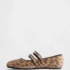Ballerinasko med to stropper i leopardmønster