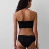 Bandeau-bralette i økologisk stretchbomull med blonder