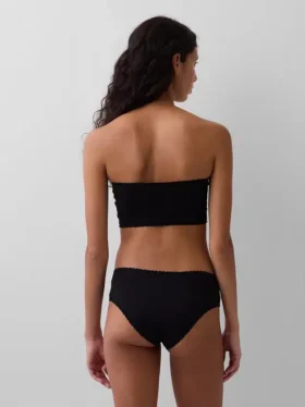Bandeau-bralette i økologisk stretchbomull med blonder