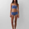 Bandeau-bralette i økologisk stretchbomull med blonder