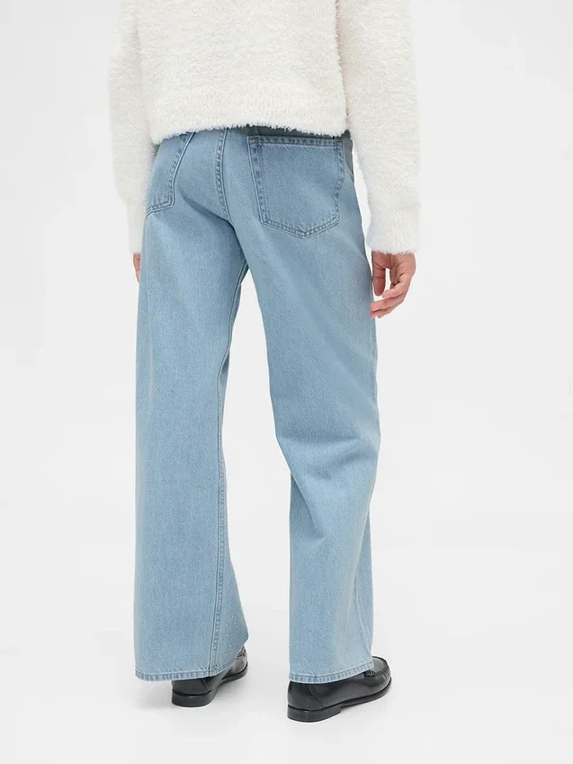 Barn, lav midje, Jeans med vid benåpning og strass