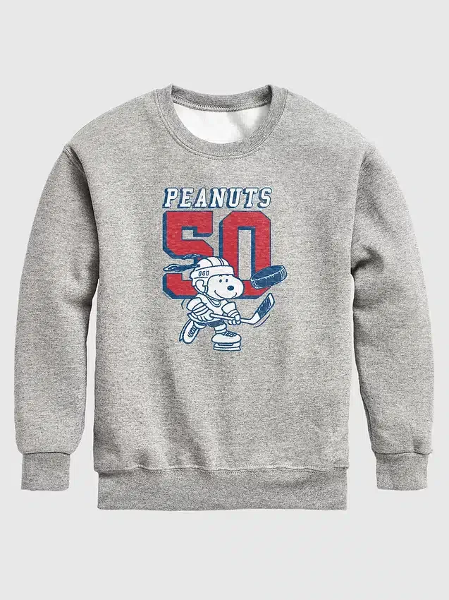 Barn Peanuts Snoopy hockey-fleece-genser med rund hals