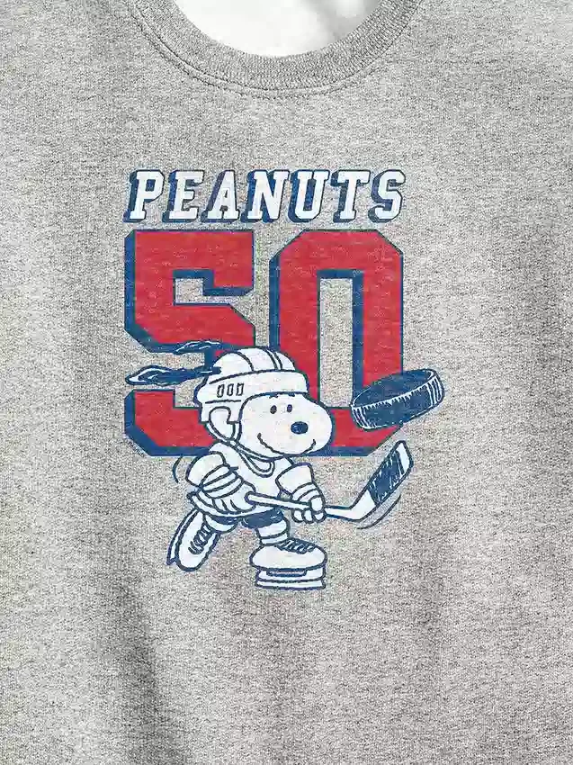 Barn Peanuts Snoopy hockey-fleece-genser med rund hals