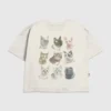 Barn T-skjorte med «Cat Faces»-motiv