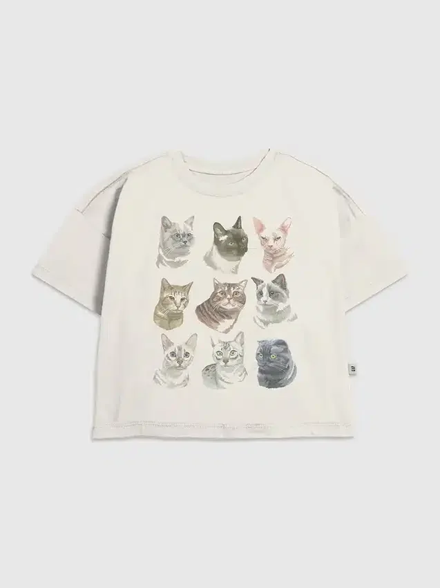 Barn T-skjorte med «Cat Faces»-motiv