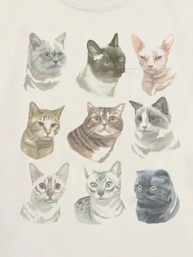 Barn T-skjorte med «Cat Faces»-motiv