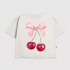 Barn T-skjorte med Cherry Bow-grafikk