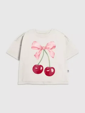 Barn T-skjorte med Cherry Bow-grafikk