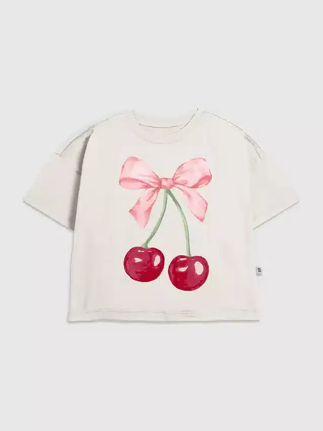 Barn T-skjorte med Cherry Bow-grafikk