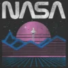 Barn T-skjorte med «NASA Pastel Space»-grafikk