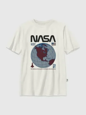 Barn T-skjorte med NASA Retro Globe-motiv