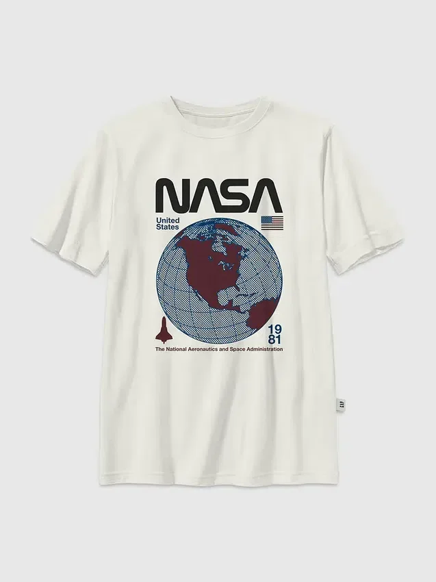 Barn T-skjorte med NASA Retro Globe-motiv