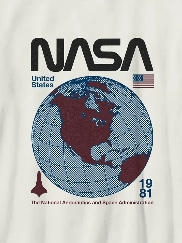 Barn T-skjorte med NASA Retro Globe-motiv