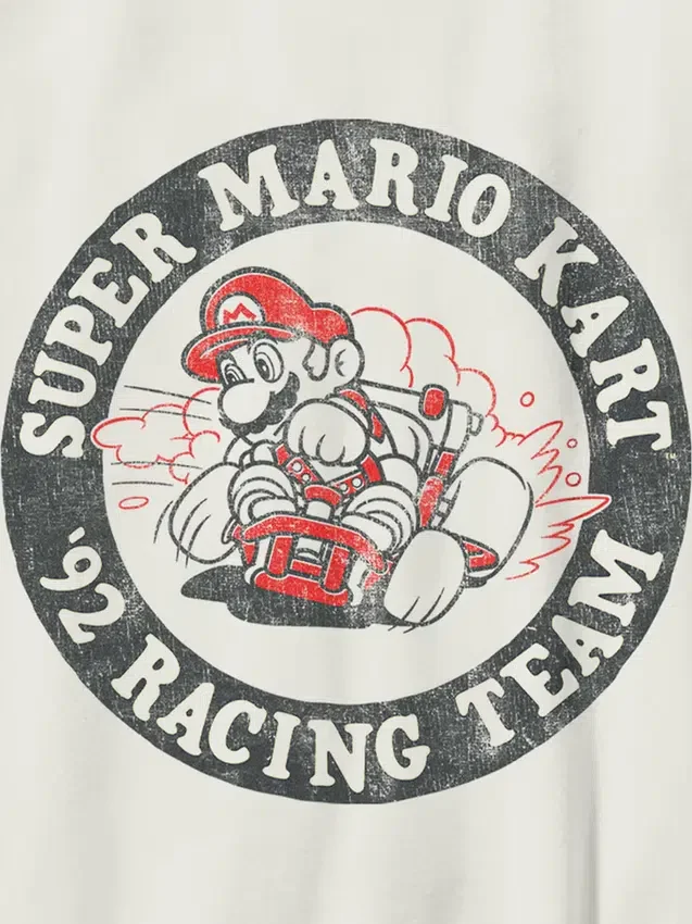 Barn T-skjorte med «Nintendo Mario Racing Team»-motiv