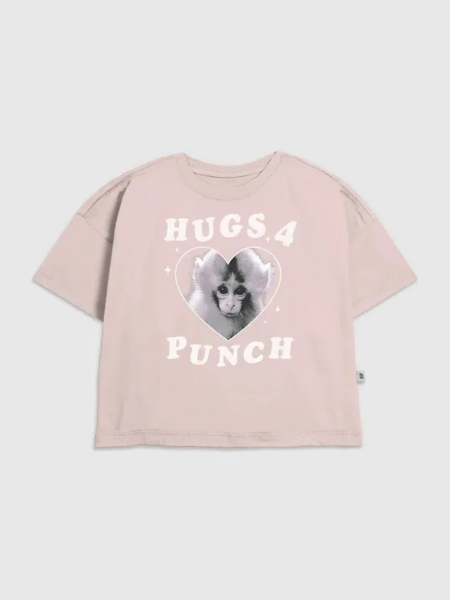 Barn T-skjorte med «Punch the Monkey»-motiv