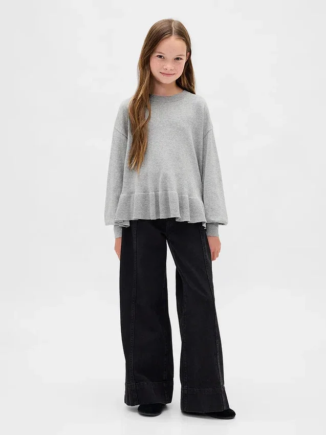 Barne-genser med avslappet peplum-snitt