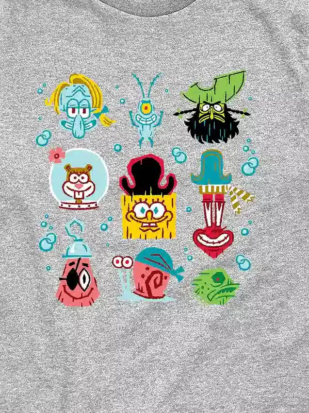 Barne-T-skjorte med kort erme og «The SpongeBob Movie: Search for SquarePants»-mønster