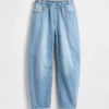 Barnejeans med høy midje og vid benform
