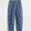 Barnejeans med høy midje og vid benform