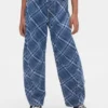 Barnejeans med høy midje og vid benform