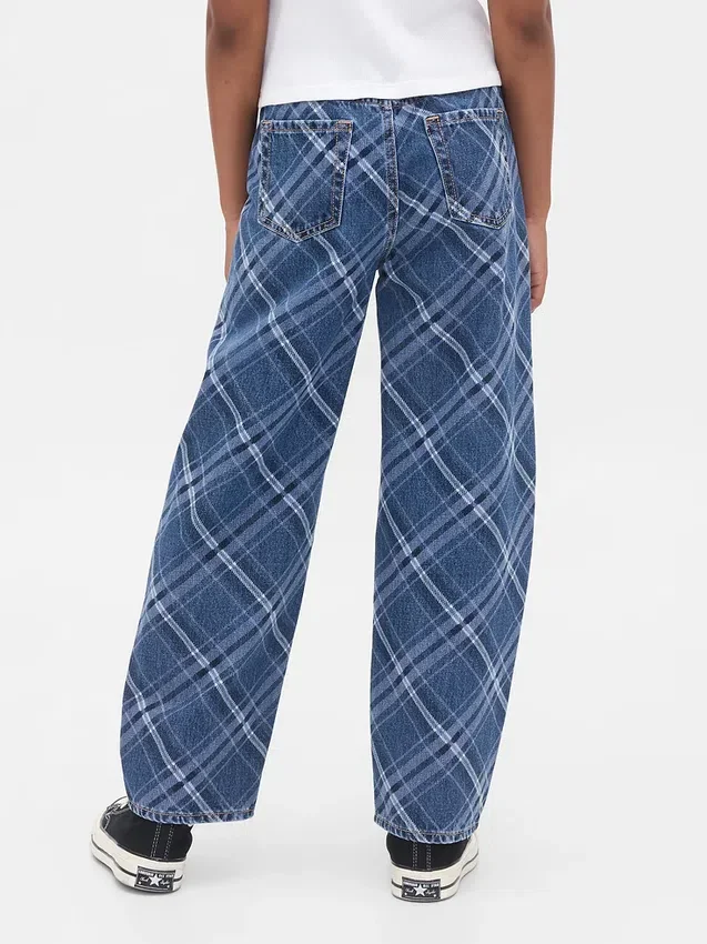 Barnejeans med høy midje og vid benform